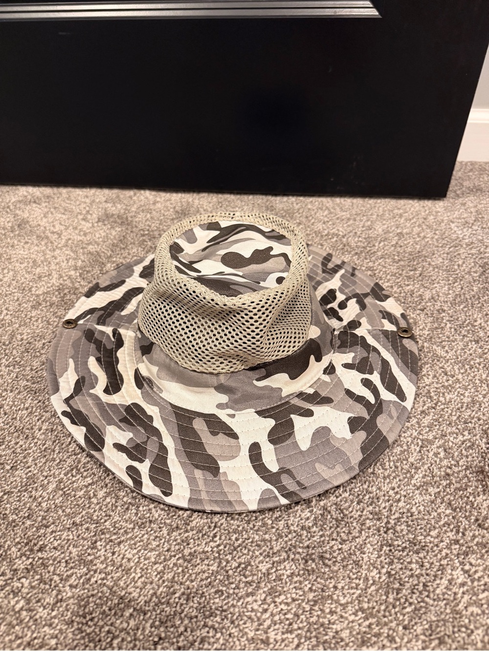 Camo Mesh Wide-Brim Bucket Hat